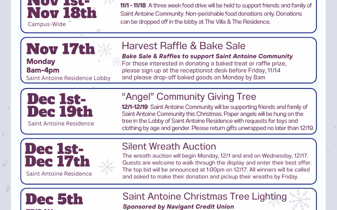 Join Us for Our Winter Events