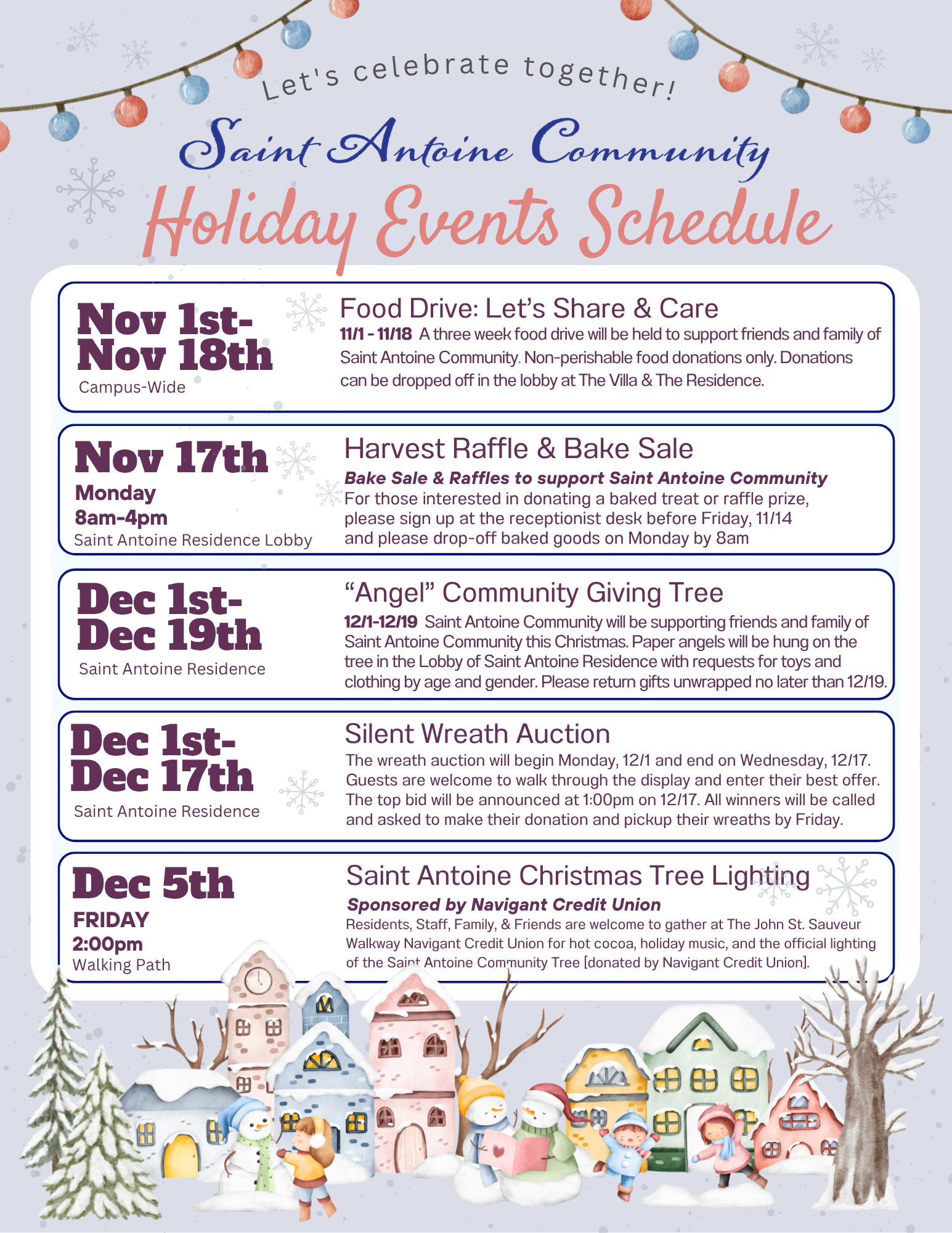 Join Us for Our Winter Events